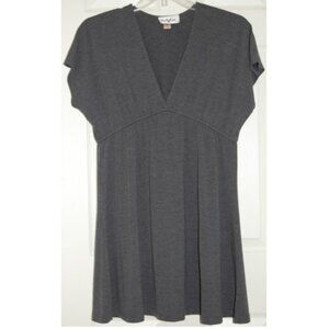 Christine V, Heathered Gray Robe Mini Dress, Rayon Blend, Women Size L